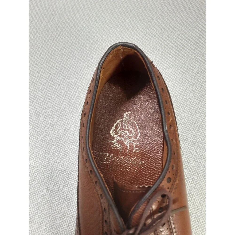 Nettleton Vintage Dress Shoes Size 10 C Brown Leather Oxford Wingtip Brogue Men